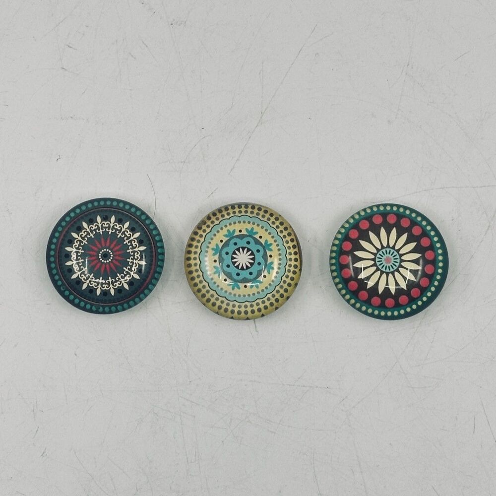 Alhambra Granada Spain Mandala Design Fridge Magnets - Set of 3, Islamic Geometr
